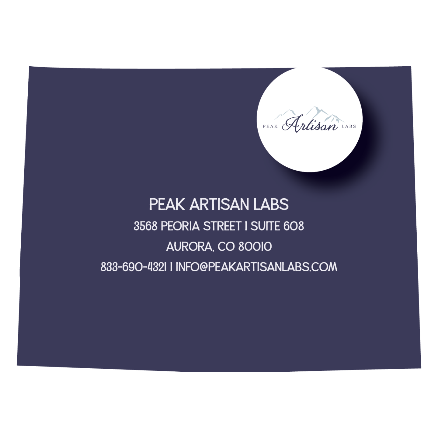 Colorado lab location artwork for Peak Artisan Labs